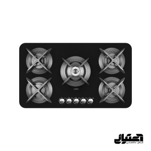 گاز اپل مشکی شیشه ای کن مدل صفحه ای توکار