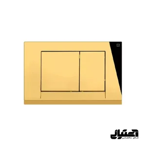 کلید فلاش تانک توکار ایران مدل چهارگوش طلایی آبکاری کد 06