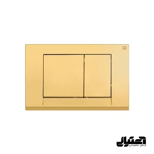 کلید فلاش تانک توکار ایران مدل چهارگوش طلایی رنگ کاری