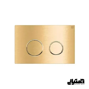 کلید فلاش تانک توکار ایران مدل گرد استیل 1 میل طلایی خش دار کد 22