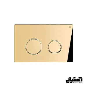 کلید فلاش تانک توکار ایران مدل گرد استیل 1 میل طلایی میرور کد 21