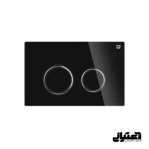 کلید فلاش تانک توکار ایران مدل گرد شیشه سکوریت مشکی اونیکس کد 25