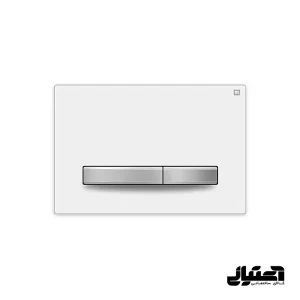 کلید فلاش تانک توکار ایران مدل پرایم سفید یخچالی با دکمه کروم کد 541