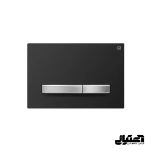 کلید فلاش تانک توکار ایران مدل پرایم مشکی مات با دکمه کروم کد 571