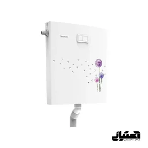 فلاش تانک روکار ایران مدل اولترا اسلیم آبگیری دو طرف با لوله توکار